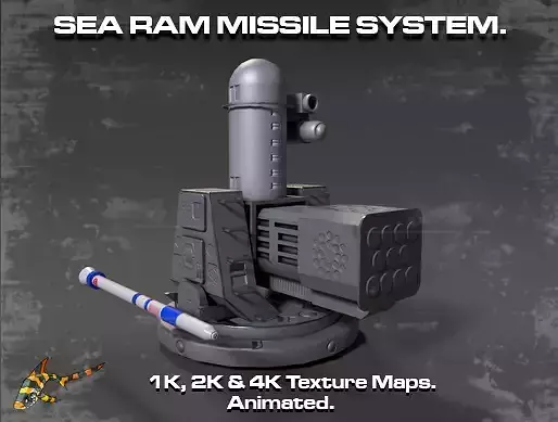 SEA RAM WEAPONS SYSTEM Low-poly 3D model