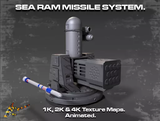 SEA RAM WEAPONS SYSTEM Low-poly 3D model_0