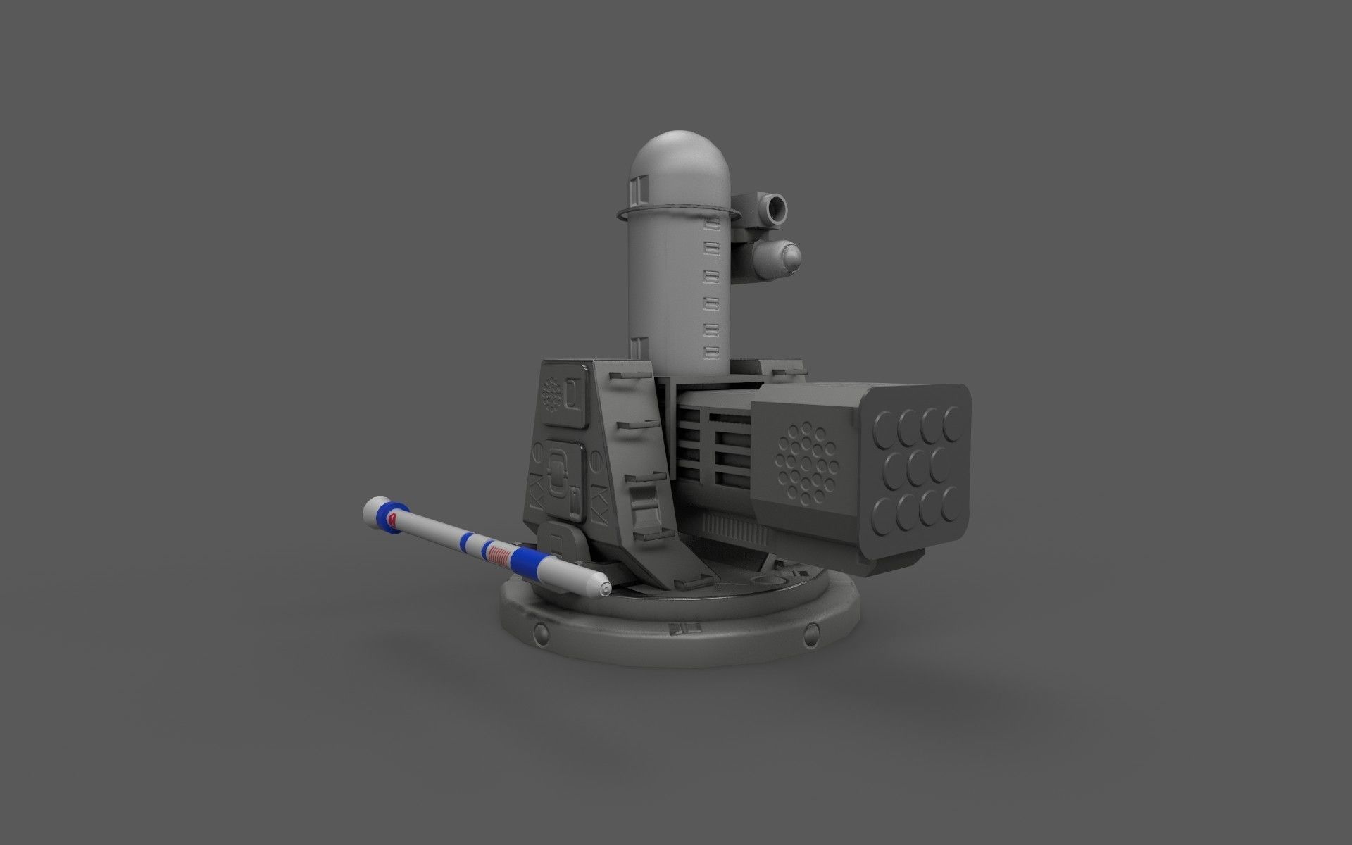 SEA RAM WEAPONS SYSTEM Low-poly 3D model_8