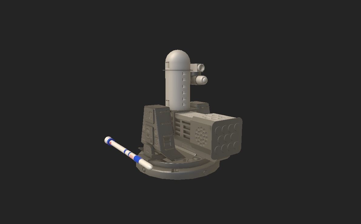 SEA RAM WEAPONS SYSTEM Low-poly 3D model_1