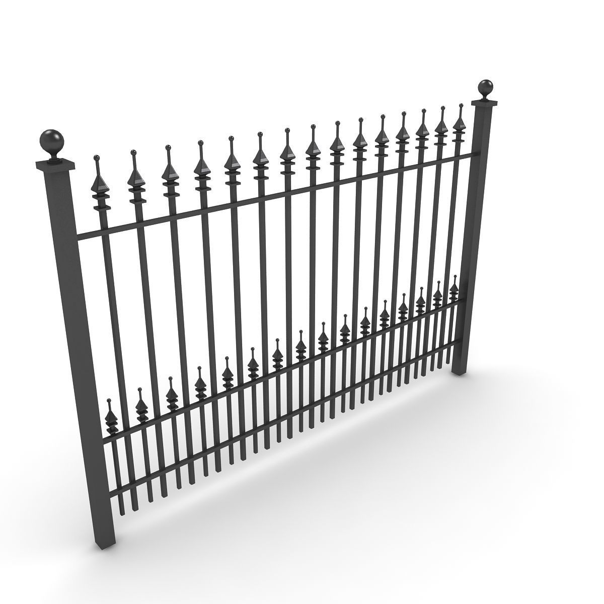 Iron Fence 3D model_1