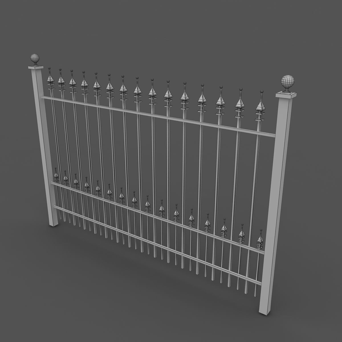 Iron Fence 3D model_3