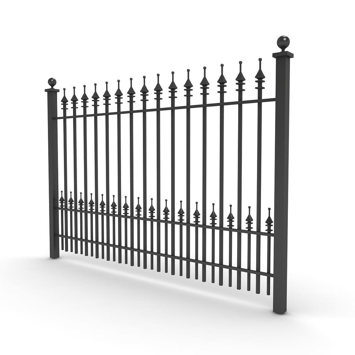 Iron Fence 3D model_2