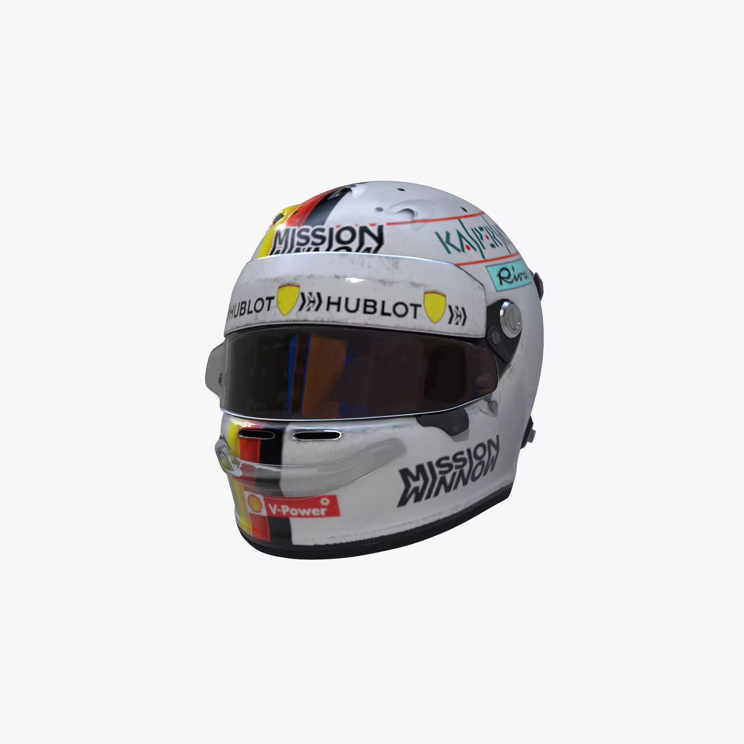 Vettel helmet 2019 Low-poly 3D model_0