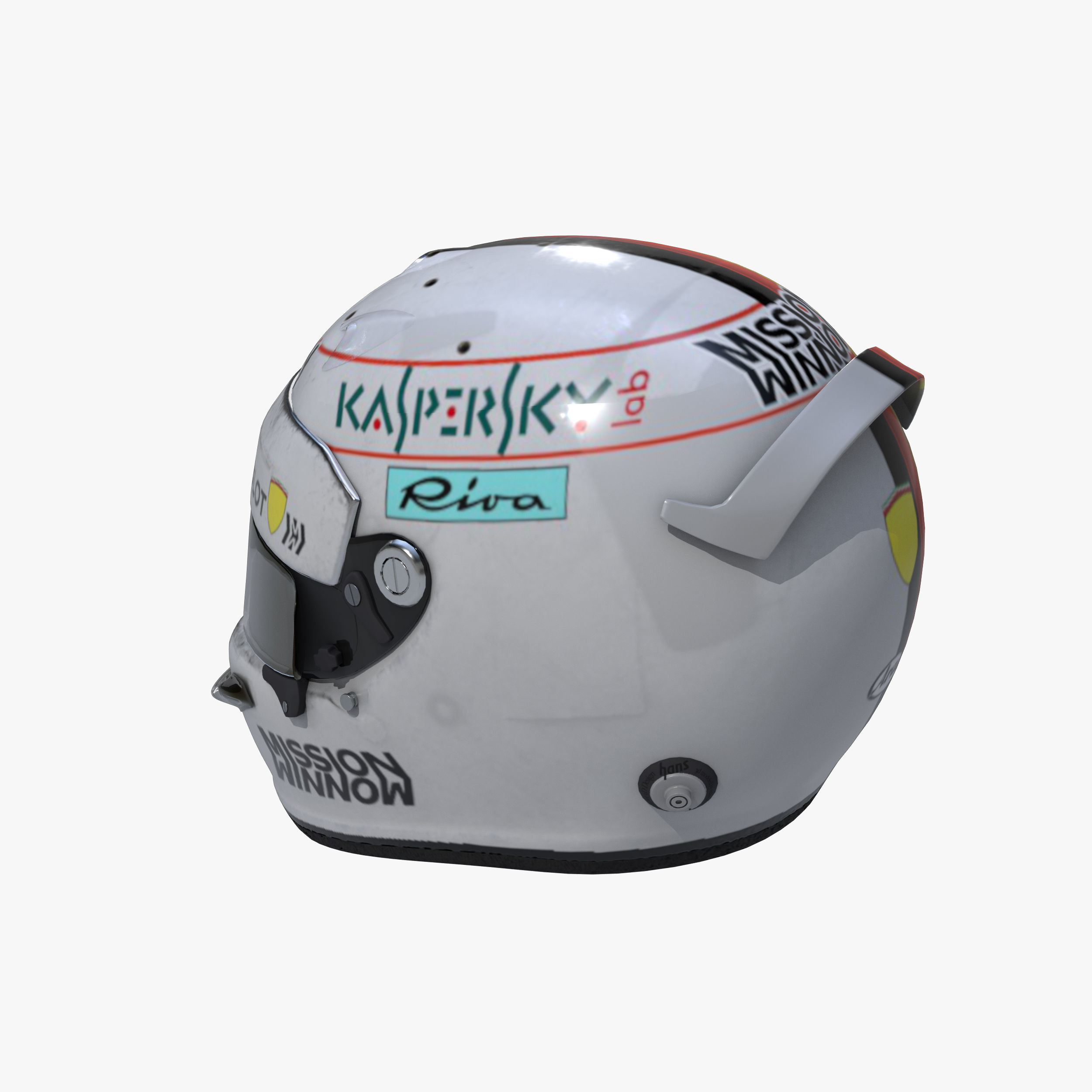 Vettel helmet 2019 Low-poly 3D model_6