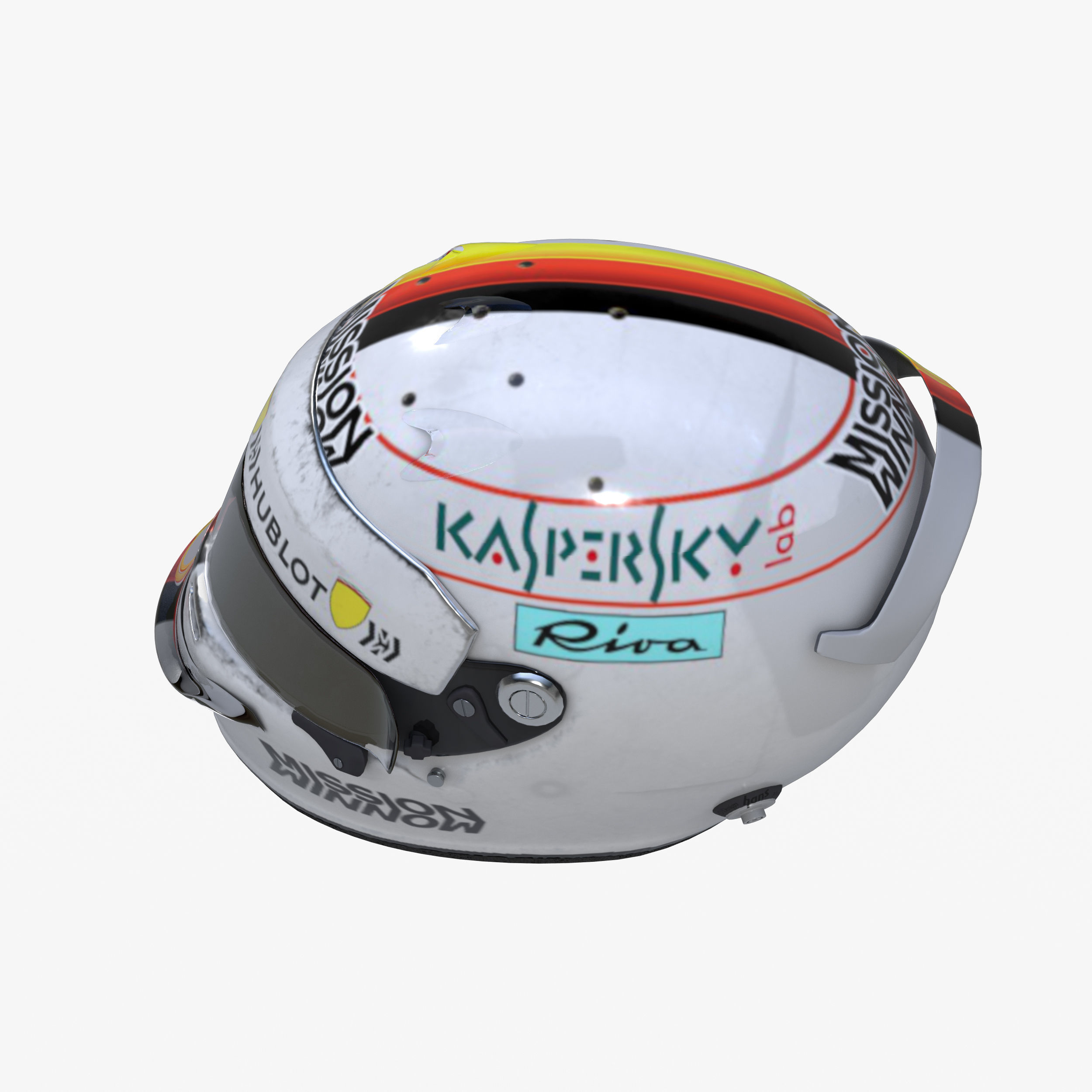 Vettel helmet 2019 Low-poly 3D model_8