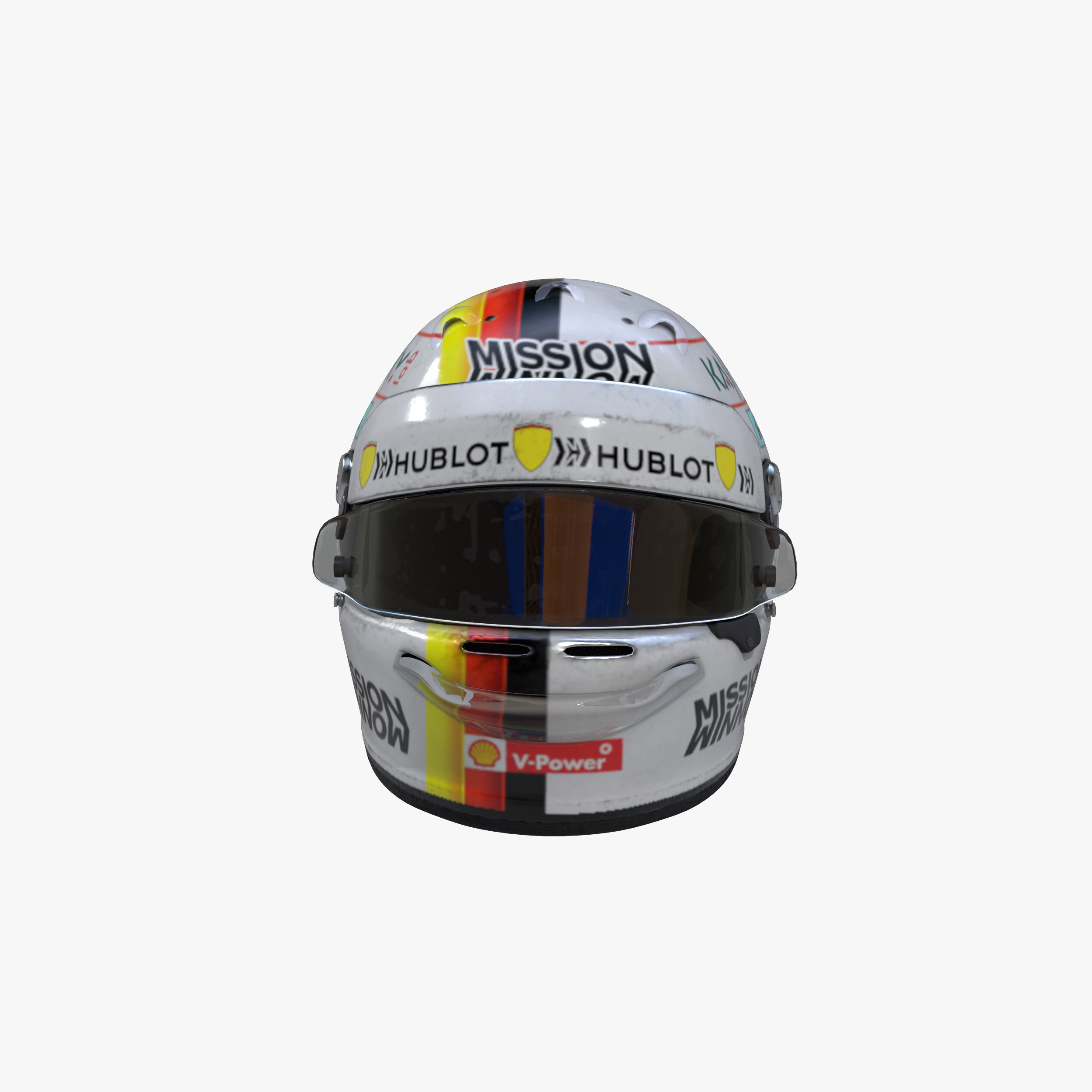 Vettel helmet 2019 Low-poly 3D model_1