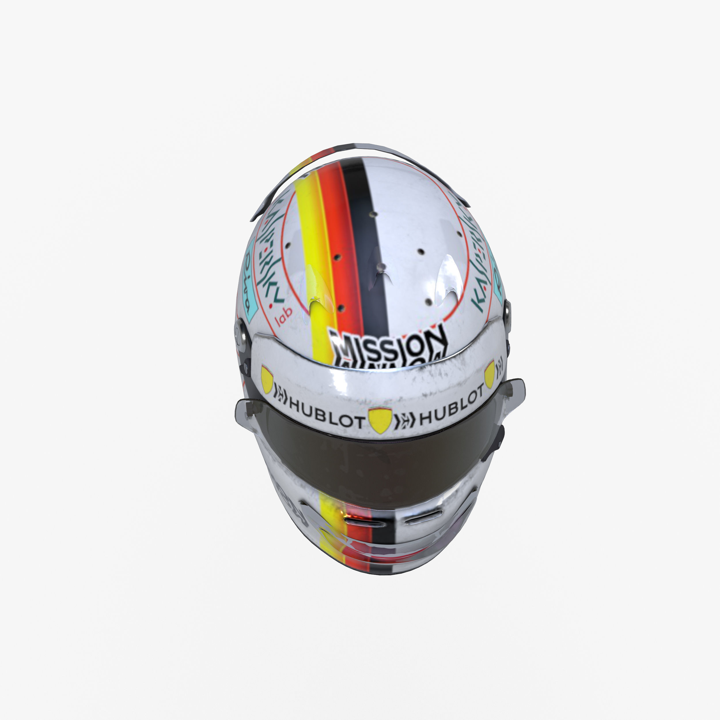 Vettel helmet 2019 Low-poly 3D model_3