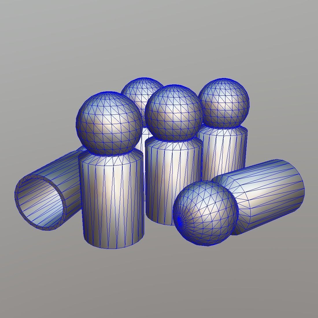 Board Game Pawns 3 Low-poly 3D model_1