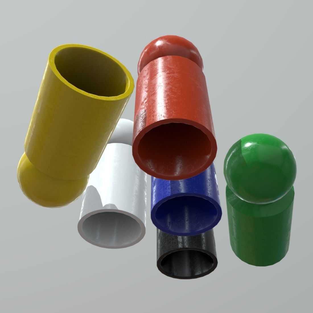 Board Game Pawns 3 Low-poly 3D model_9