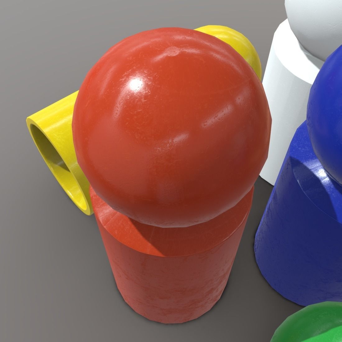 Board Game Pawns 3 Low-poly 3D model_13