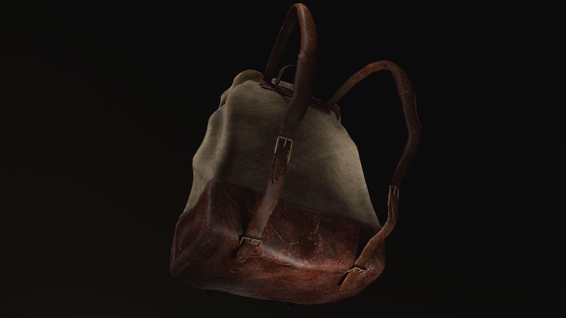 Backpack 2 Low-poly 3D model_2