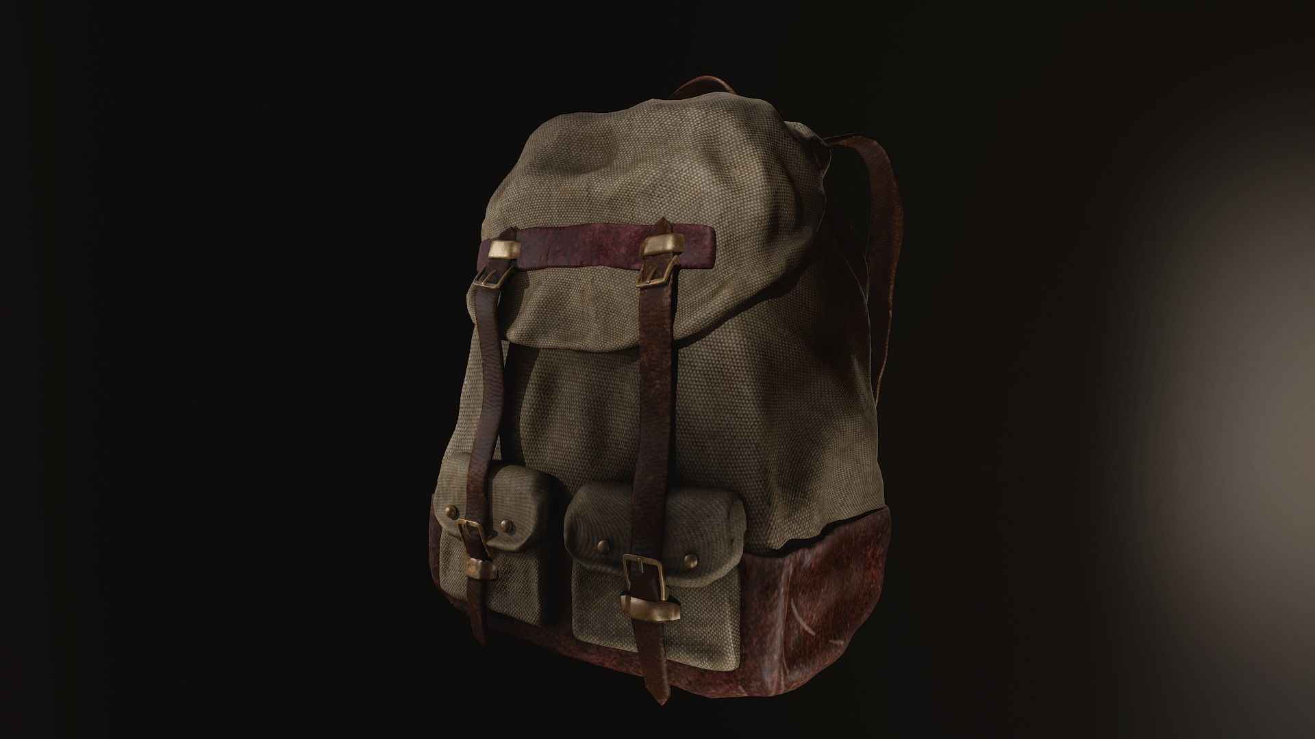 Backpack 2 Low-poly 3D model_1