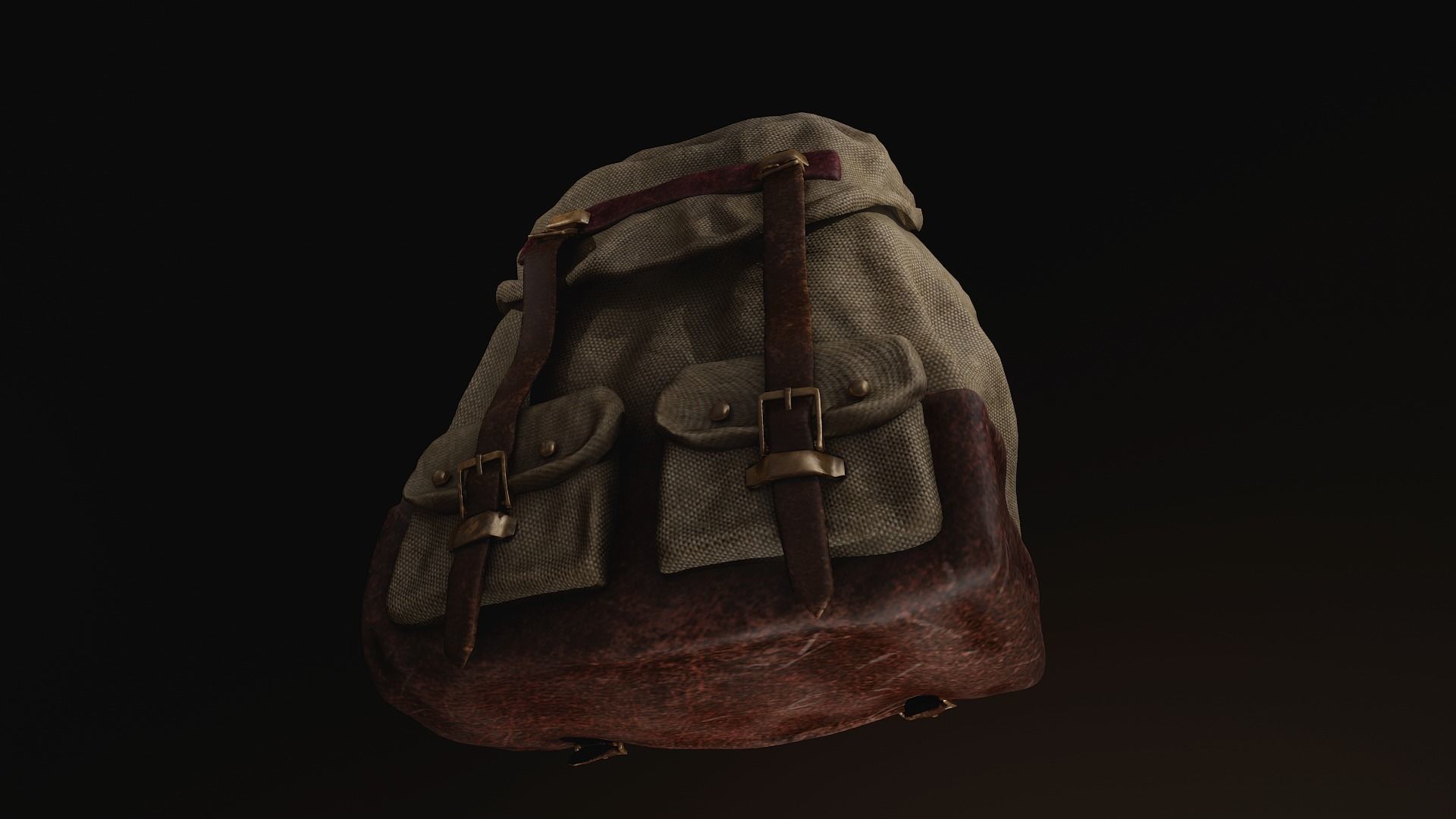 Backpack 2 Low-poly 3D model_3