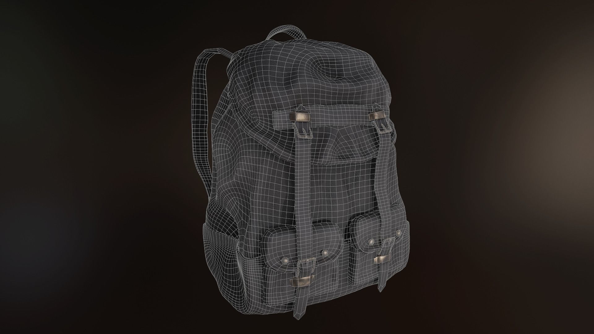 Backpack 2 Low-poly 3D model_6
