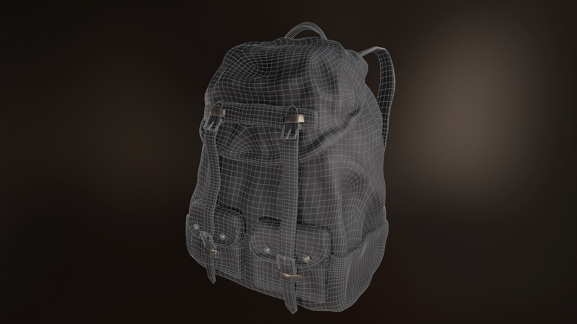 Backpack 2 Low-poly 3D model_5