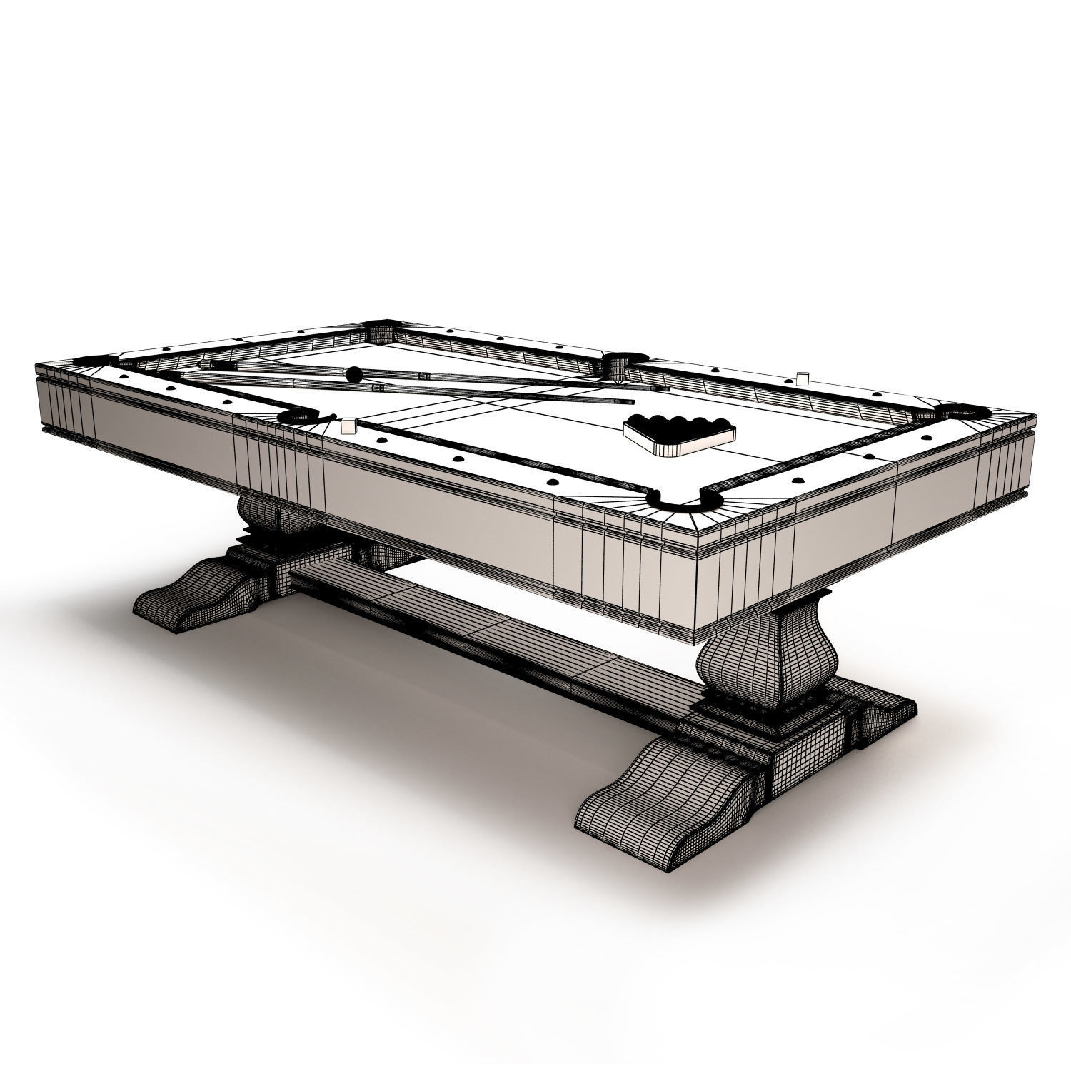 Pool table 3D model_4