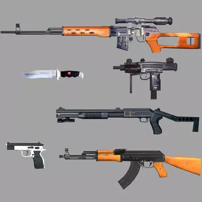 Weapons Pack Low-poly 3D model_0
