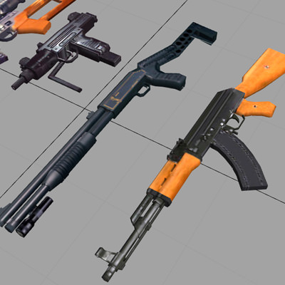 Weapons Pack Low-poly 3D model_3