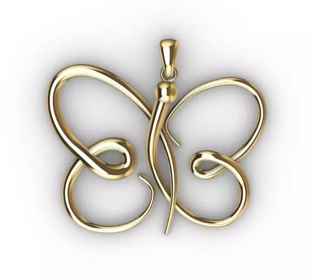 Butterfly pendant 3D print model_0