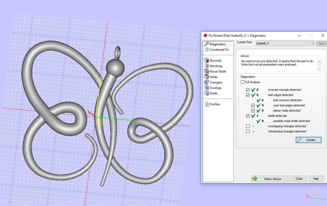 Butterfly pendant 3D print model_4