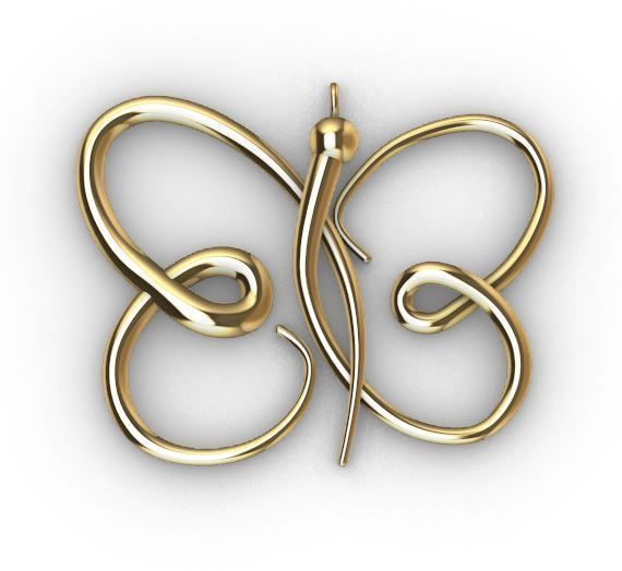 Butterfly pendant 3D print model_1