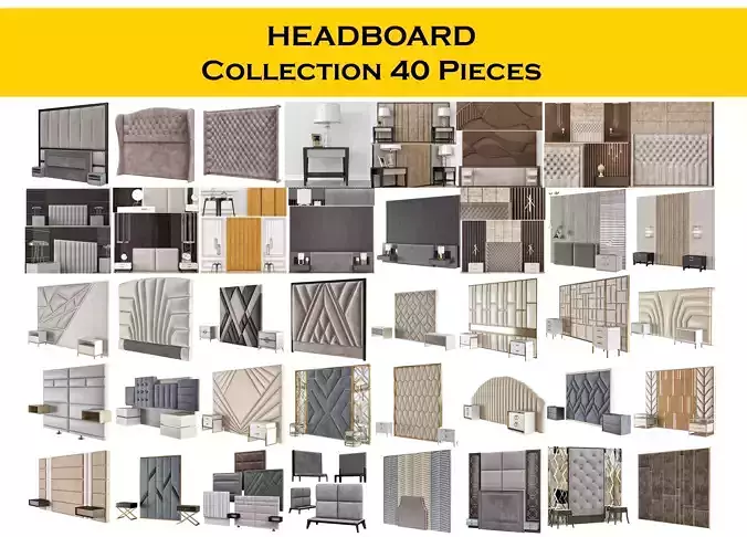 HEADBOARD Collection 40 Pieces 3d model