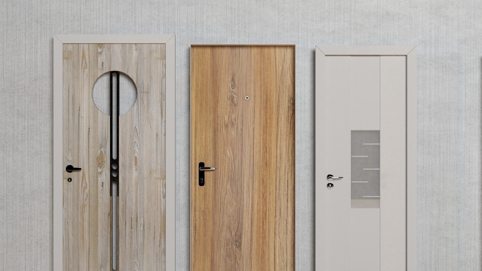 Door Pack Low-poly 3D model_1