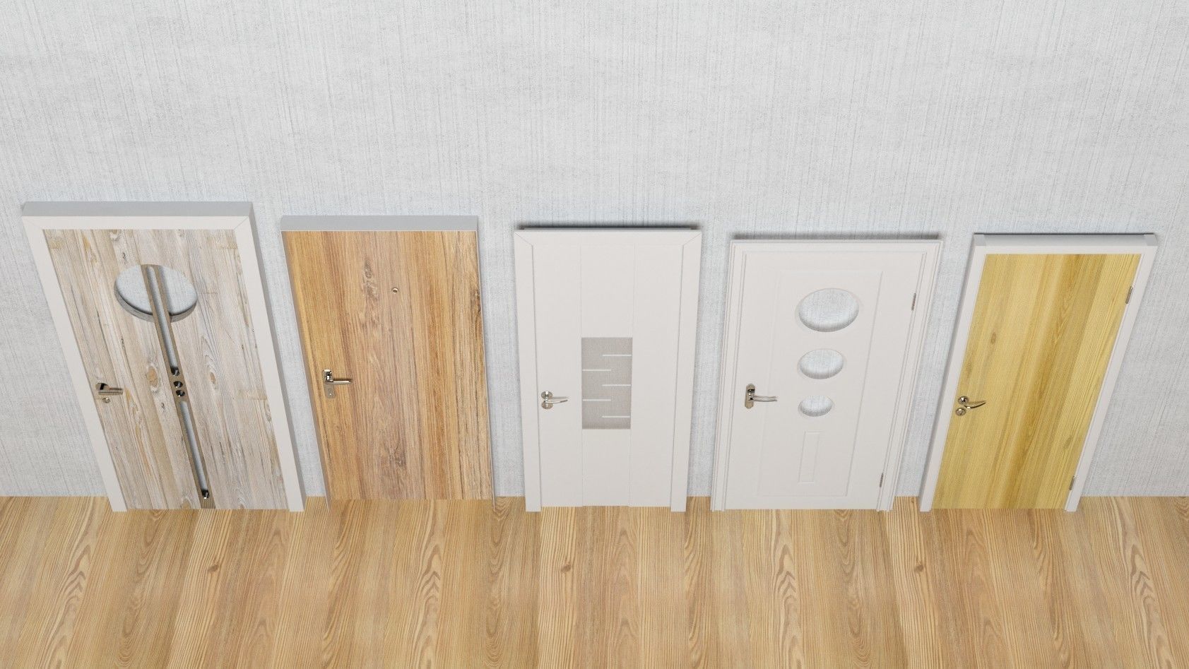 Door Pack Low-poly 3D model_3
