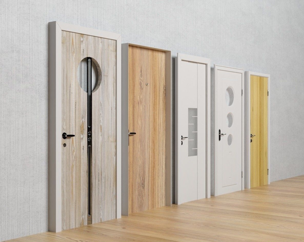 Door Pack Low-poly 3D model_4