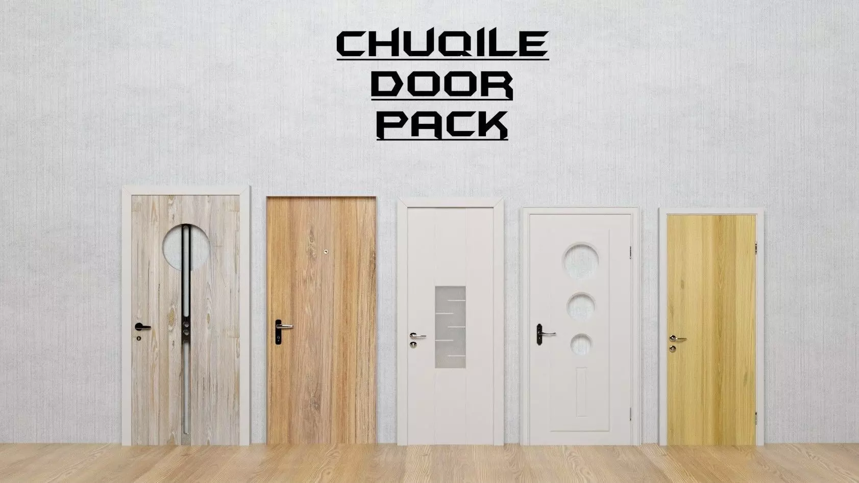 Door Pack Low-poly 3D model_0