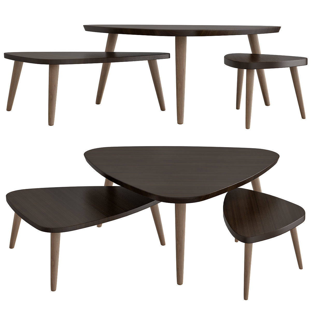 Coffee table-side table Collection 22 Pieces 3d model 3D model_14