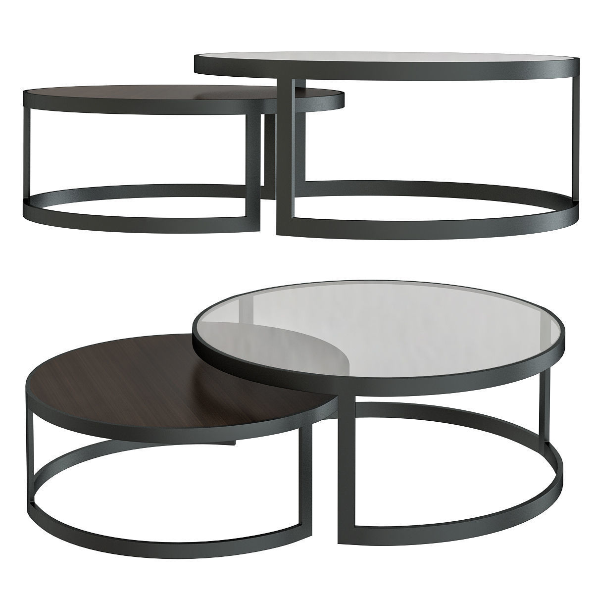 Coffee table-side table Collection 22 Pieces 3d model 3D model_12