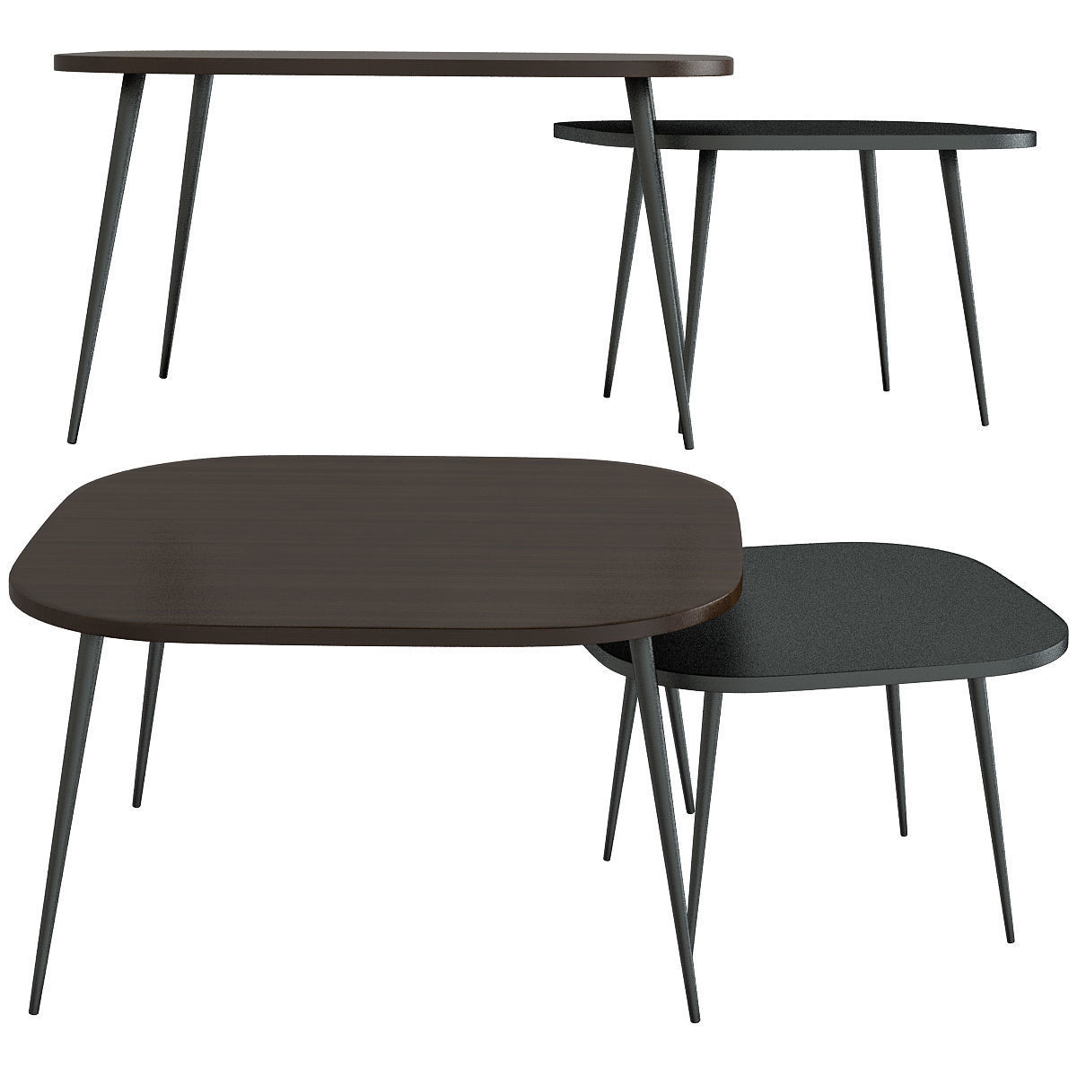 Coffee table-side table Collection 22 Pieces 3d model 3D model_10
