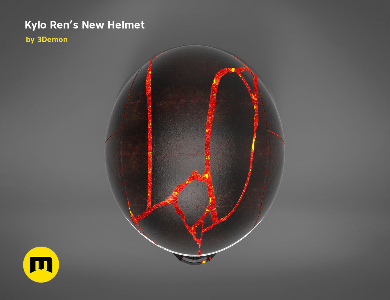 The Kylo Ren helmet destroyed - Star Wars 3D print model_5