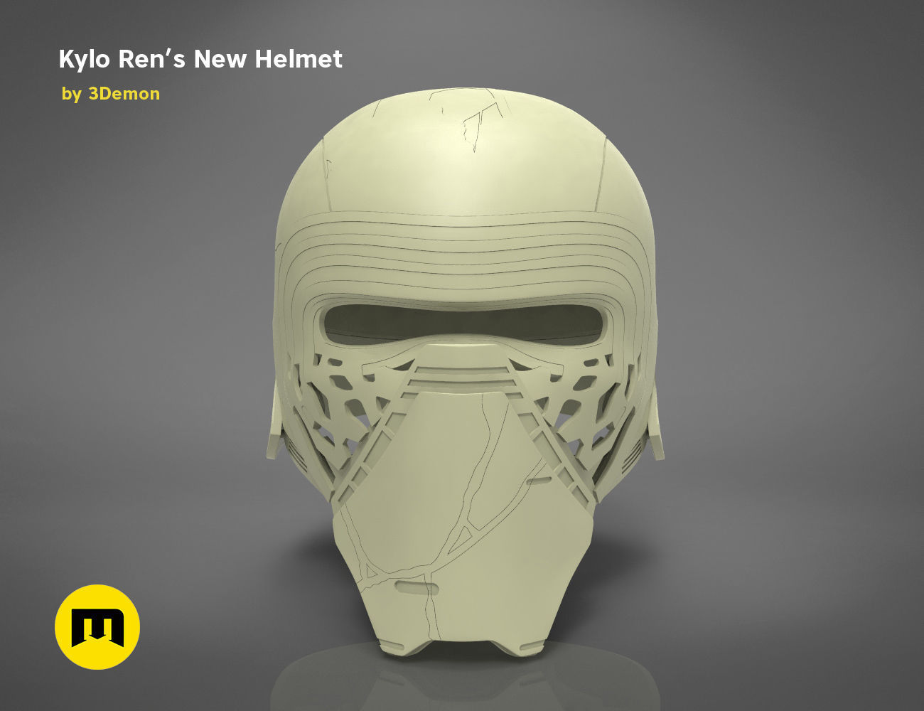 The Kylo Ren helmet destroyed - Star Wars 3D print model_12