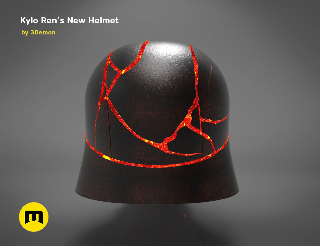 The Kylo Ren helmet destroyed - Star Wars 3D print model_2