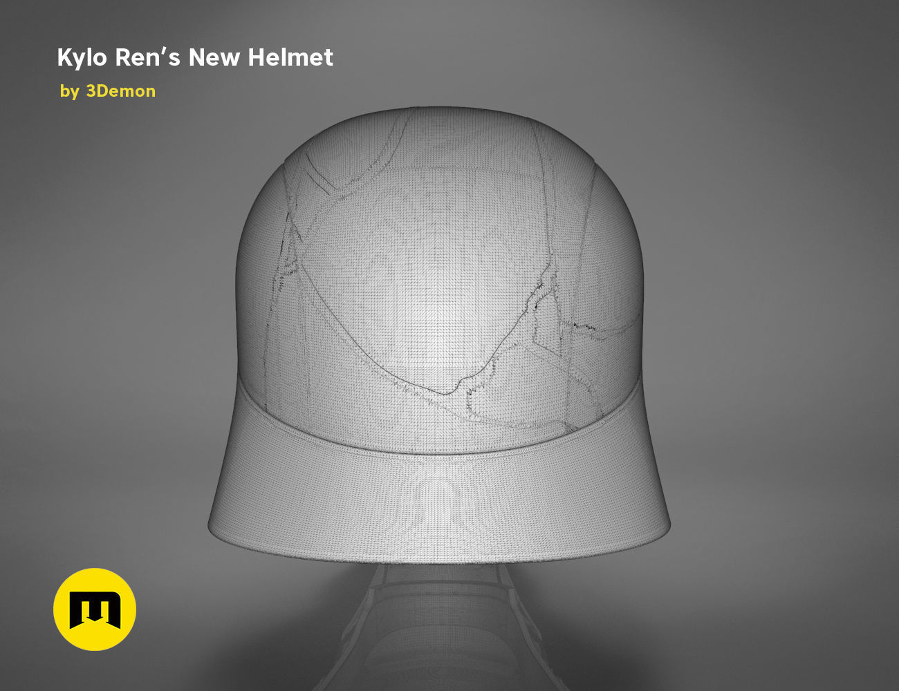 The Kylo Ren helmet destroyed - Star Wars 3D print model_6