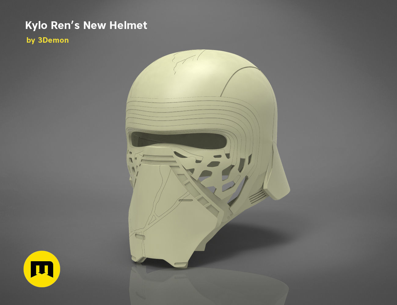 The Kylo Ren helmet destroyed - Star Wars 3D print model_11