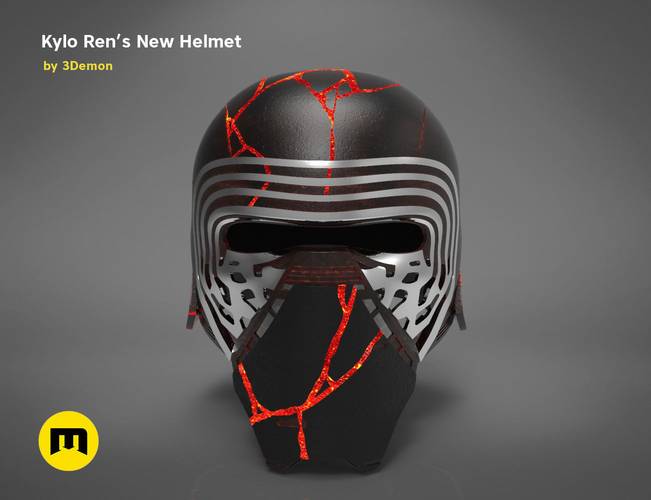 The Kylo Ren helmet destroyed - Star Wars 3D print model_1