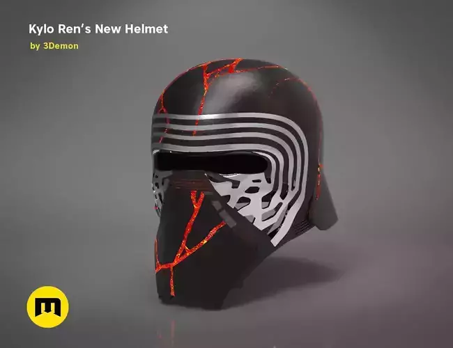 The Kylo Ren helmet destroyed - Star Wars 