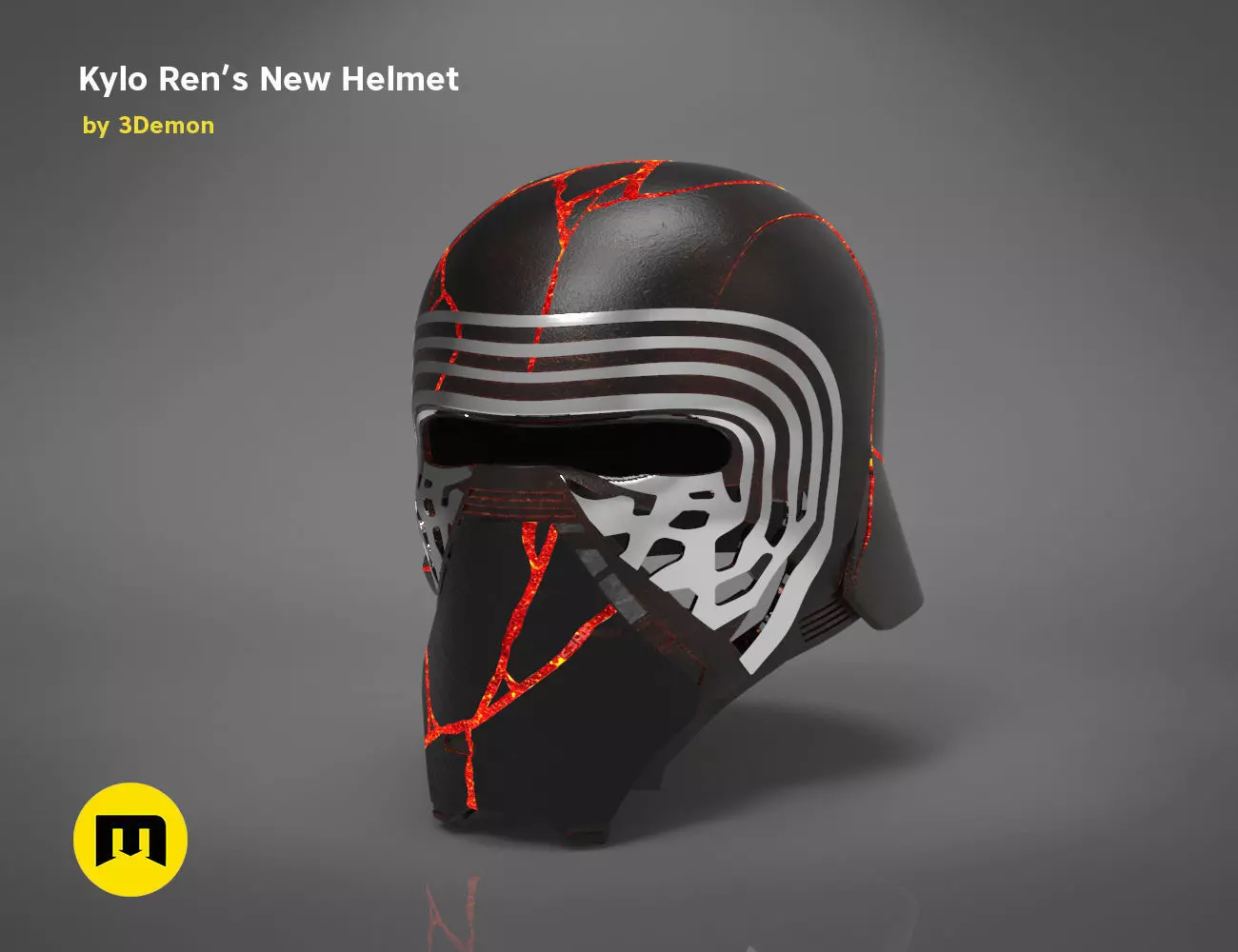 The Kylo Ren helmet destroyed - Star Wars 3D print model_0