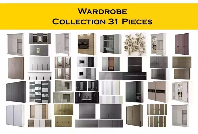 Wardrobe Collection 31 Pieces 3d model