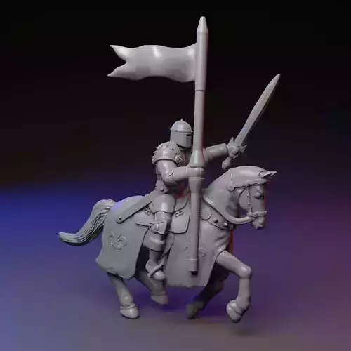 Mounted knight on a horse
