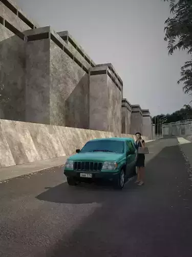 Low poly car jeep Low-poly 3D model