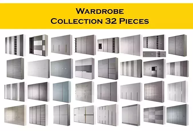 Wardrobe Collection 32 Pieces 3d model