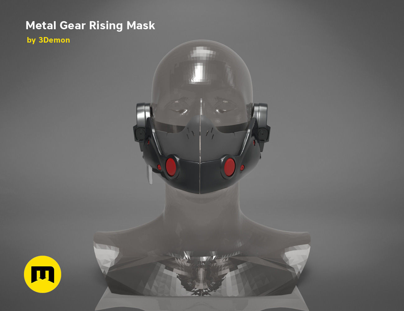 Gear Metal Rising Mask 3D print model_1