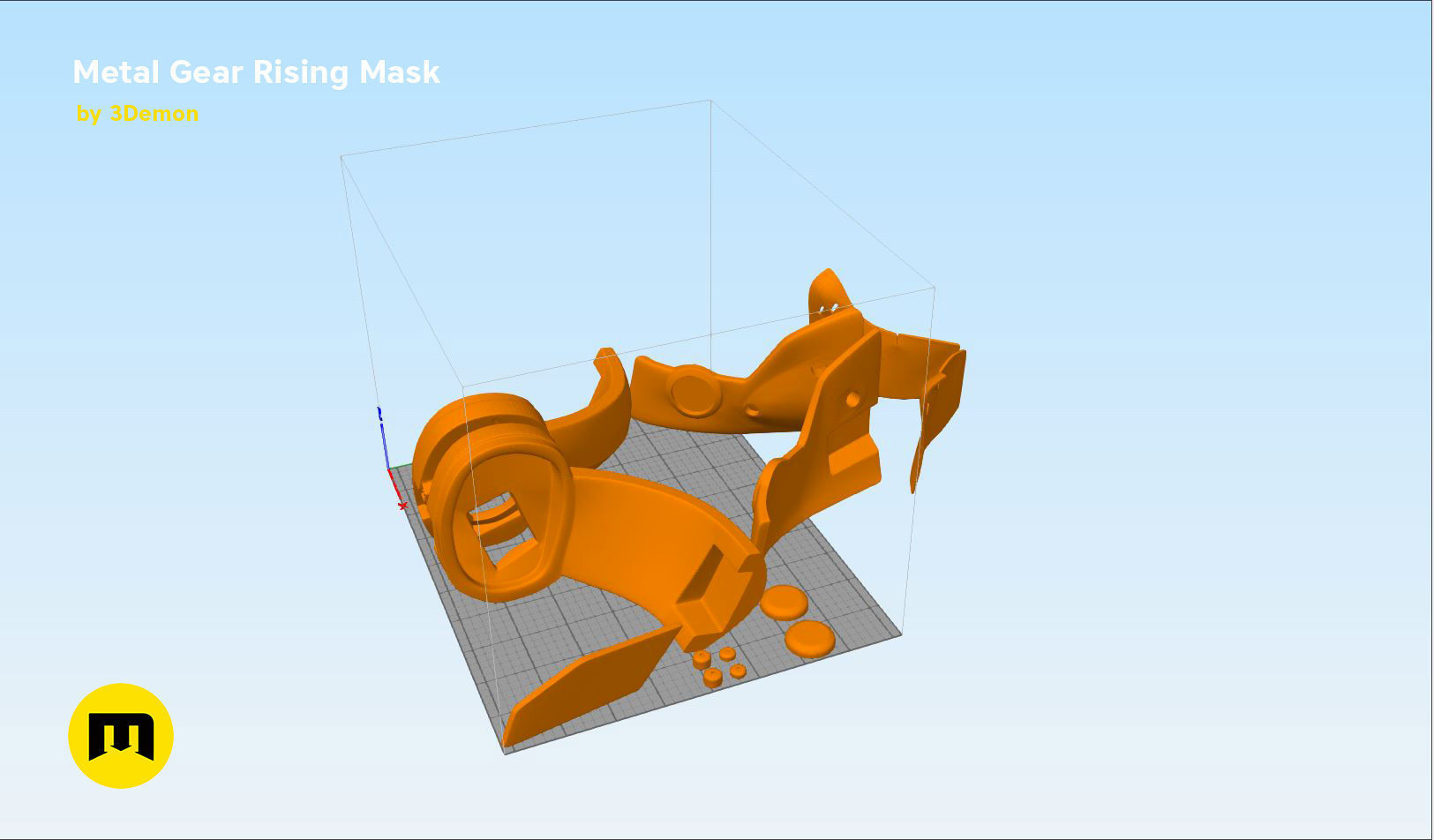 Gear Metal Rising Mask 3D print model_13