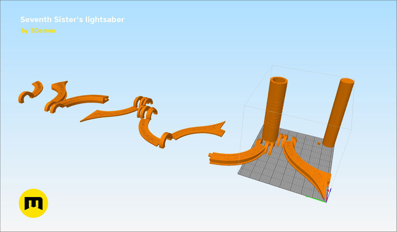 Seventh Sisters lightsaber  3D print model_11