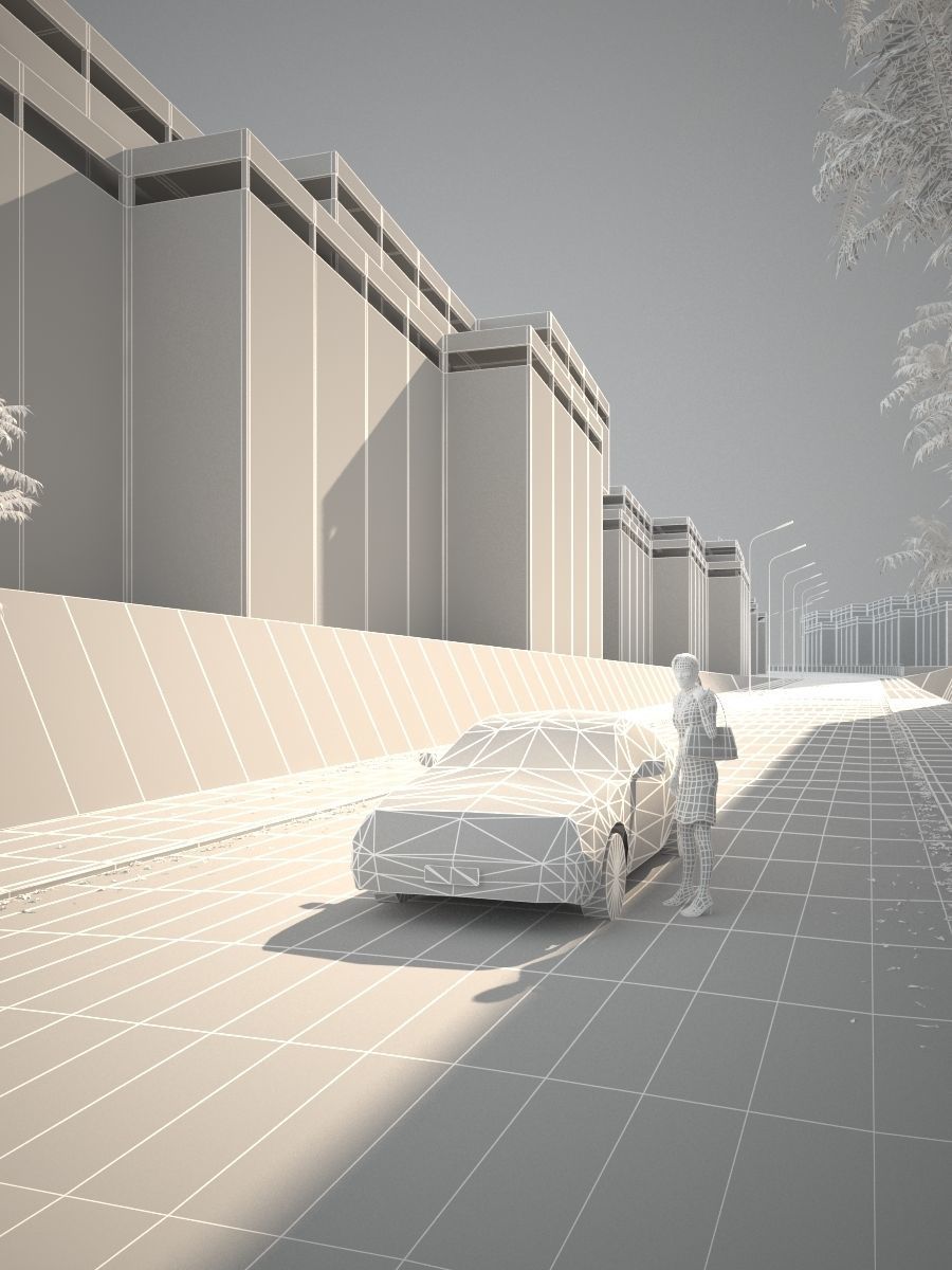 Low poly car mercedes benz Low-poly 3D model_1